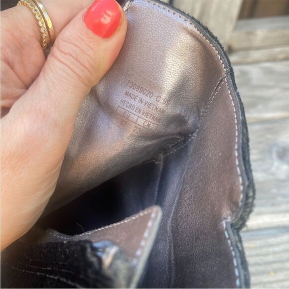 Mango Velvet heel ankle boot black size 7 - Picture 7 of 10